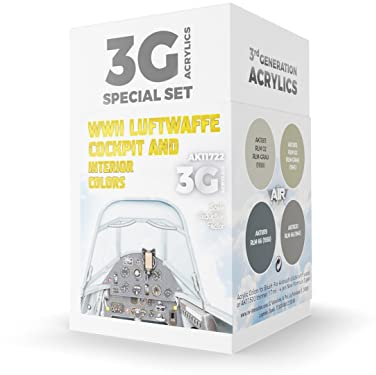 AK Acrylics 3Gen AIRCRAFT SET AK11722 WWII Luftwaffe Cockpit & Interior Colors SET 3G (4x17ml)