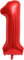 Rote Folienballons Zahl 0 bis 9 als Deko für Geburtstag und Party | 80cm groß | Kinder Zahlen Kindergeburtstag Partydeko Rot Red Liebe Folienballon Ballon Luftballon, Edition: 1. Geburtstag