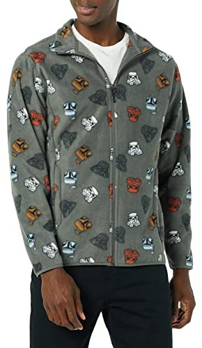 Amazon Essentials Disney | Marvel | Star Wars Giacca in pile con collo a lupetto con cerniera intera Uomo, Star Wars - Fener, XL