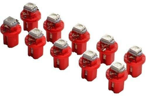 10 x B8.5d Tacho Beleuchtung LED 5050 SMD BAX10D high Power Rot Umbauset Innenraum Innenraumbeleuchtung Instrumentenbeleuchtung Cockpit