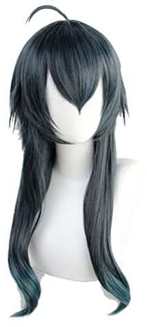 GZIRUE Schwarz Grün Perücke für Malleus Draconia Wig Cosplay Anime Kostüm mit Wig Cap