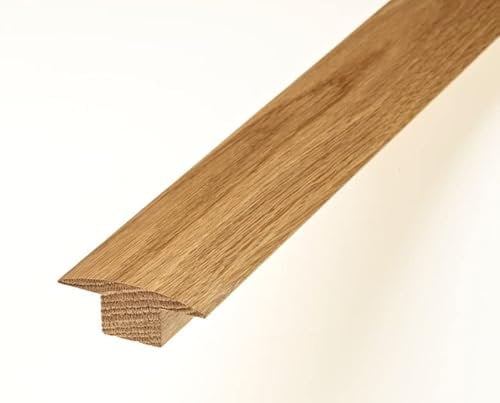 Universal Moudlings Natural Oak 15mm T Section Door Bar Transition Profile Threshold Moulding Trim Oiled Finish 90cm for Flooring