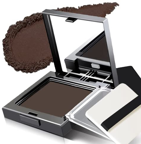 Instantly Hairline Shadow - Hairline Powder - Quick Cover Grey Hair in Hair Regrowth Treatments - Windproof Sweatproof Hair Touch-Up for Root Concealer - Long Lasting with Mirror & Puff ((Dark brown))