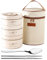 Tokenhigh Insulated Lunch Box, Thermal Food Box Stackable, 304 Stainless Steel Bento Box, Portable Insulated Food Container, Leakproof Box with Chopsticks Spoon for Kids and Adults (1400ml)