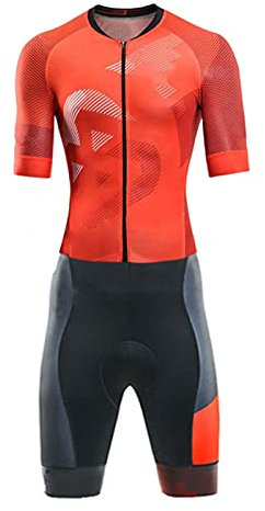 Herren Radsport-Overall einteilig Kurzarm mit Taschen Triathlon-Anzug Bike Racing Jersey (Color Set 17, Size XXXXX-Large)