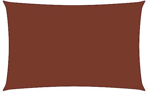 vidaXL Toldo Parasol Lona Protector Solar Sombra de Patio Jardín Terraza Balcón Parque Exterior de Vela Rectangular de Tela Oxford Terracota 5x8 m