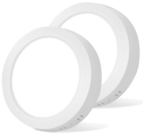 Aigostar Plafón LED Techo 18W 2100LM Lámpara de Techo LED Luz blanca fria 6500K para Cocina Sala de Estar Dormitorio Pasillo 226 * 35Hmm, 2pcs