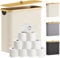 Lifewit 30L Toilettenpapier Aufbewahrungskorb, Bambus Badezimmer Organizer, Badezimmer Aufbewahrungsschrank, Toilet Paper Behälter mit Deckel, 41.5 x 17 x 41 cm, Weiß