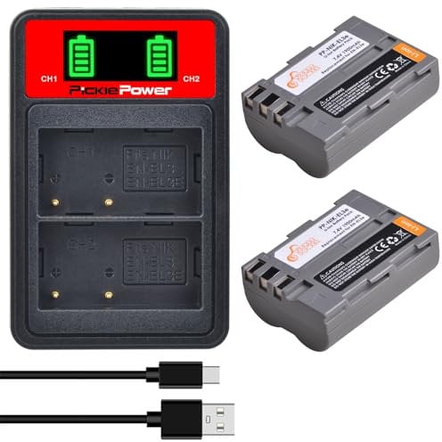 Pickle Power 2Pcs EN-EL3E Battery with Dual Charger for Nikon D700 D90 D300S D300 D200 D80 D50 D70S D70 D100 D900 Digital Cameras