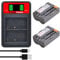 Pickle Power 2Pcs EN-EL3E Battery with Dual Charger for Nikon D700 D90 D300S D300 D200 D80 D50 D70S D70 D100 D900 Digital Cameras