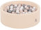 KiddyMoon Piscine À Balles pour Bébé Rond 90X30cm/200 Balles 7Cm Fosses À Boules Jouet Enfant, Beige: Beige Pastel/Gris/Blanc