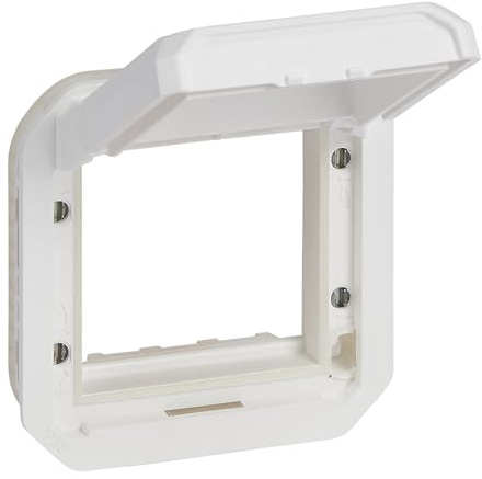 LEGRAND, Plexo New Abdeckung, Mosaic Adapter mit Klappdeckel, Farbe: UltraWeiß, 069684L