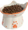 Ceramic Cat Feeder, Elevated Cat Feeding Bowls with Stand Tilted, Neck Protective for Pets 15° Tilted Raised Feeder, Backflow Prevention Dog Water Bowl (Orange)
