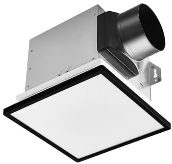 Tech Drive Bad-Abluftventilator mit Licht, 80 CFM 1,5 Sone, super leiser Badlüfter, 1000 lm, dimmbares 3CCT-LED-Licht, 3000 K/4000 K/5000 K wählbar, Ventilator
