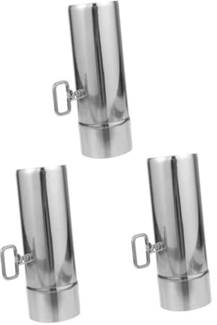 Sosoport 3st Wasser Feuerstelle Außen Durchnässt Rohr Schwarzer Schlauch Lüftungsschlitze Isolierung Schornstein Luft Kamin Herd Kraftstoff Sprinklerschlauch Grube Gas Metall Silver