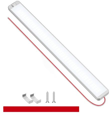 ALLWSLucky 228 Leds Barra de Luz Interior LED Coche, 12V-85V 10W Luce LED Coche Interior 12V con Interruptor, 1000LM 6000K 12V Interior Lampara para RV, Camión, Caravana, Vehículo, Barco, Camper