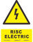 Señal de riesgo eléctrico en Catalán RISC ELÈCTRIC texto y pictograma SEKURECO