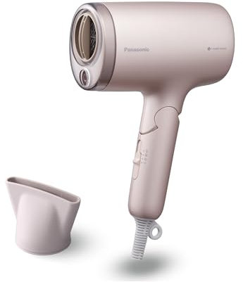 Panasonic EH-NA7M-P825 Asciugacapelli Nanoe per Capelli Lucenti, Pieghevole, Asciugatura Rapida, Beccuccio Concentratore, 1600W, Grigio