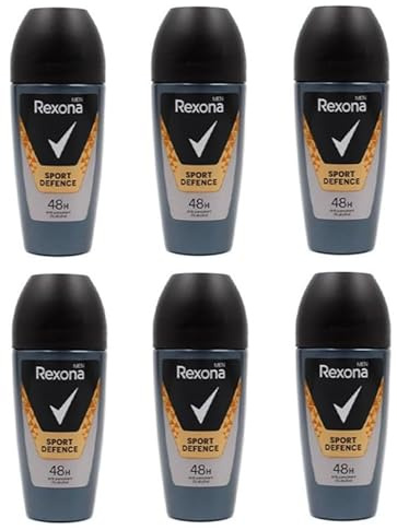 6x Rexona Men Sport Defence Deodorant Deo Roll-On 48h schutz,ohne Alkohol Anti-Transpirant mit Schutz vor starkem Schwitzen und Körpergeruch,50ml (6er Pack)