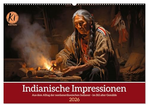 Indianische Impressionen (Wandkalender 2026 DIN A2 quer), CALVENDO Monatskalender: Ewige Weisheit - eine Hommage an das Leben der nordamerikanischen Indianer (CALVENDO Menschen)