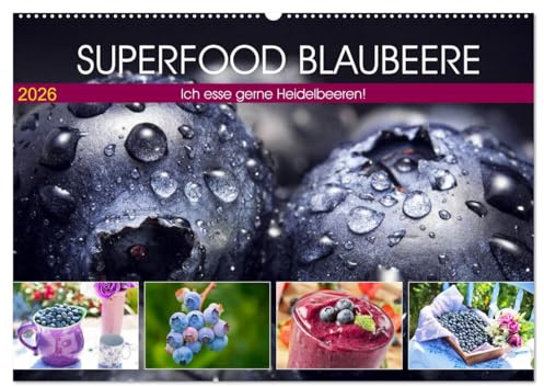 Superfood Blaubeere. Ich esse gerne Heidelbeeren! (Wandkalender 2026 DIN A2 quer), CALVENDO Monatskalender: Die kleinen Vitaminbomben mit dem großen Aroma (CALVENDO Lifestyle)