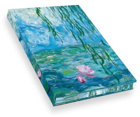 Artists' Sketchbook Monet Water Lilies: Notizbuch Echtleinen Monet Seerosen - mit hochwertigem, unliniertem Zeichenpapier, Leinenbindung und Motiv-Farbschnitt (Notizbücher für Kunstliebhaber, Band 4)