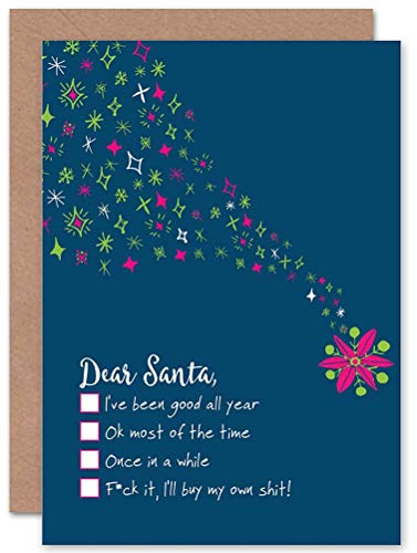 Wee Blue Coo CARD CHRISTMAS FUNNY DEAR SANTA RUDE NAUGHTY
