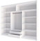 Kleiderschrank mit LED-Beleuchtung Malibu, Modernes Schwebetürenschrank, 250 x 215 x 61 cm, Schiebetür, Schlafzimmerschrank, Schlafzimmer (250 cm, Weiß/Weiß Glas)