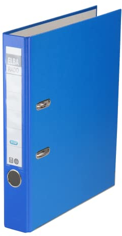 Elba Ordner A4, rado brillant, schmal, veredeltes Papier, blau, 5 Stück, 100022849