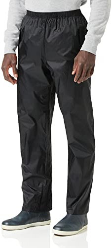 Regatta Men's Professional Pro Packaway Waterproof & Breathable Windproof Overtrousers Trousers, Black, XS UK