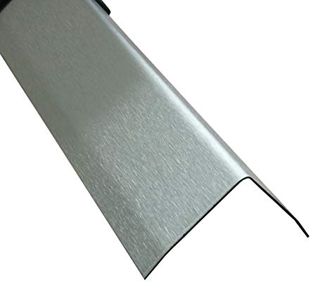 Edelstahl Winkel 3-fach gekantet 150 cm Kantenschutz Metall V2A Eckleiste (K240 geschiffen, 30x30x0,8 mm)