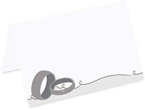 PRICARO Tischkarten Ringe, Silber, 50 Stück