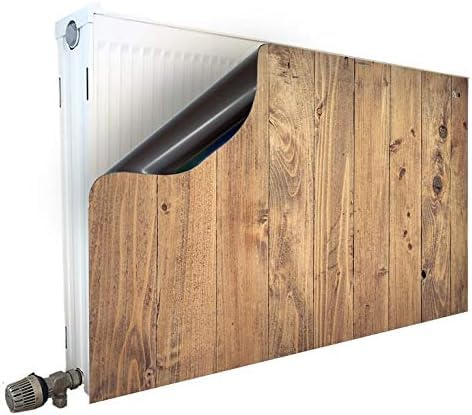 Smagnon Magnet Heizkörperverkleidung, Schnelle & Stylische Heizungsabdeckung ohne Bohren, Heizkörperverkleidung Heizungsverkleidung, Heizkörperfolie, Motiv Holzplanken (140, 55)