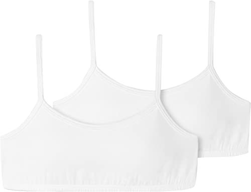 Schiesser Mädchen 2 Pack Unterwäsche Mit Spaghettiträger - 95/5 Organic Cotton Bio Baumwolle Größe 140 Bis 176 Bustier, Weiss_173525, 176 EU