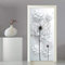 TMANQ Stickers 3D Porte Poster Fleurs Blanches De Pissenlit Créatif Papier Peint Porte Trompe l'oeil pour Chambre Salon Décoration De La Maison Stickers Muraux Imperméable Stickers Amovibles 77X200Cm