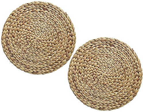 Tischset Rund Natur geflochten Seegras 2 Stück Boho Platzset Naturmaterial 35cm