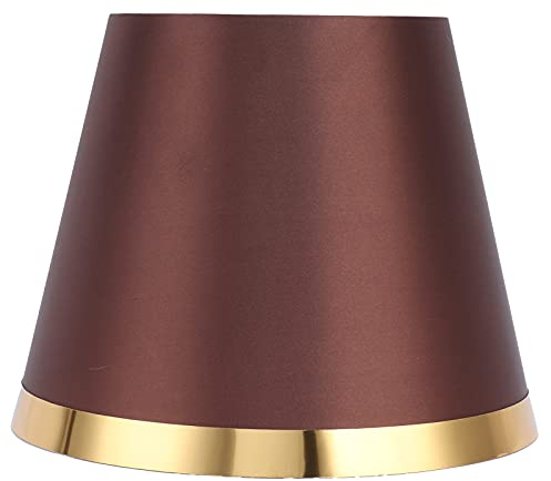 E27 Stoff Lampenschirm, Europäischer Stil Einfacher Lampenschirm Verschleißfeste Dekoration Lampenabdeckung für Tischlampe Stehleuchten(Braun)