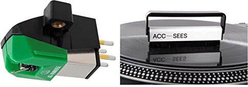 Audio-Technica AT-VM95E Dual Moving Magnet Cartridge with Elliptical Bonded Stylus & Acc-Sees APV015 Pro Vinyl Carbon Fibre Vinyl Cleaning Brush - Anti-Static, silver, 2.0 cm*12.0 cm*14.0 cm