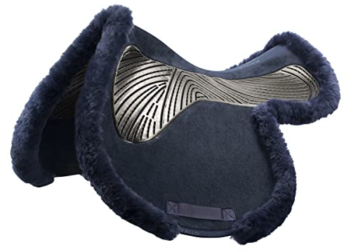 Acavallo Gelpad 2-seitig Springen Lammfellrand, Farbe/Fellfarbe:Blue/Blue
