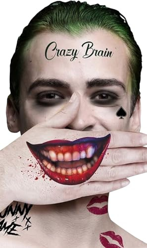 FIESTAS GUIRCA | Gesichtstattoo Mr. Smile (30x14 cm) - Klebe-Schmuck - Make-up für den Tag der Toten und Halloween - Mexikanisches Kostüm für Frauen - Mehrfarbig