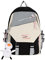 NICOLE & DORIS Rucksack für Mädchen Schultaschen Teenager Schultasche Mittelschule Mädchen Farbblock Campus Backpack Nylon Lässiger Daypack Leichter Rucksack mit Mehreren Taschen Schwarz