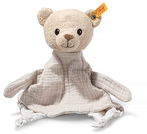 Steiff Kuscheltier GOTS Noah Teddybär Schmusetuch, Süßes Stofftier, Jungen, Mädchen & Babys ab 0 Monaten, Plüschtier 32 cm, Beige, 242762