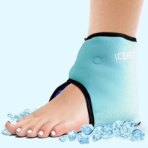 ICEHOF Coussinets de refroidissement pour cheville - gel de refroidissement, thérapie par le froid, rhumatisme, douleurs à la cheville, bandage de cheville talons pieds (1 pièce)
