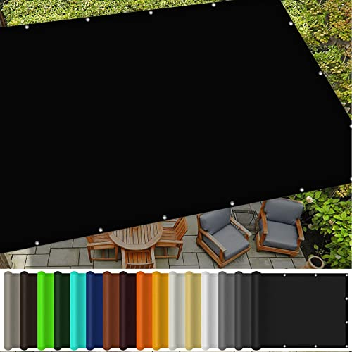SunSail Wasserdicht Rechteckig 6 x 6 m UV-beständig Shades Segel Markise Reißfest Wetterfest für Balkon Terrasse Garten Outdoor, Schwarz