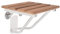 Duschsitz klappbar Wandmontage Duschklappsitz Duschhocker Dusche Chrom Teakholz
