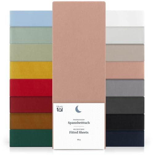 Blumtal drap housse 90x190x40 cm en microfibre 2 piéces - drap 90x190 cm certifié OEKO-TEX - drap enfant 90x190 cm - drap matelas 90x190 cm - draps housses 90x190 cm - draps respirant pour enfant Rose