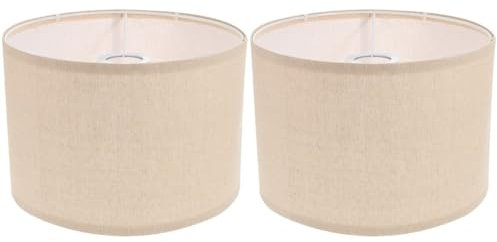 DOITOOL Juego de 2 Pantallas para Lámparas de Mesa y Tambor - Pantallas de Lino Repuesto Pequeñas
