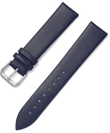 WAikub Uhrenarmband 8mm – 22mm, weiches und dünnes Leder-Uhrenarmband, Herren- und Damen-Uhrenarmband, Navy blau, 13mm