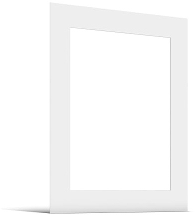 JUNOMI® Passepartout 40x50 cm Außenmaß für Bildformat 30x40 cm, Reinweiß | Passend für Bilderrahmen 40x50 cm, Schrägschnitt mit Tiefeneffekt lässt das Bild räumlich wirken, 1,5 mm starker Karton