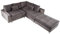 Riess Ambiente Modernes Ecksofa Kent 220cm Silbergrau Samt Federkern Wohnlandschaft inkl. Hocker